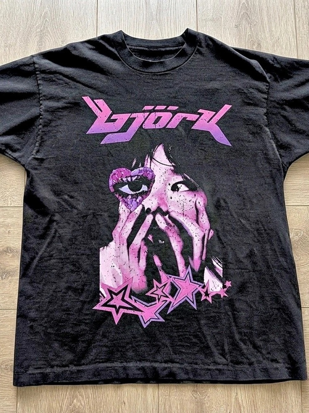 BjΓΆrk Graphic Tee in Black & Pink